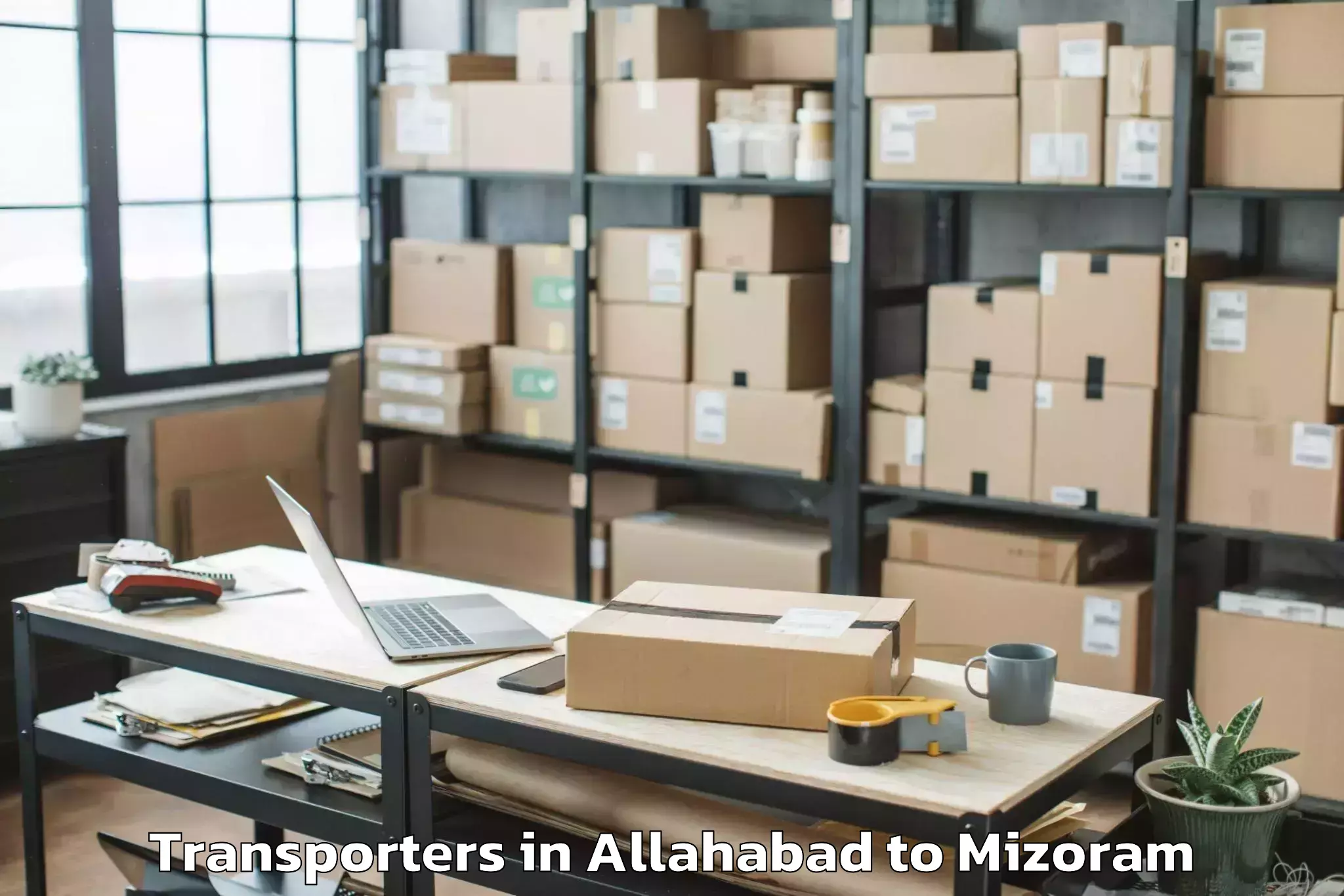 Book Allahabad to North Vanlaiphai Transporters Online